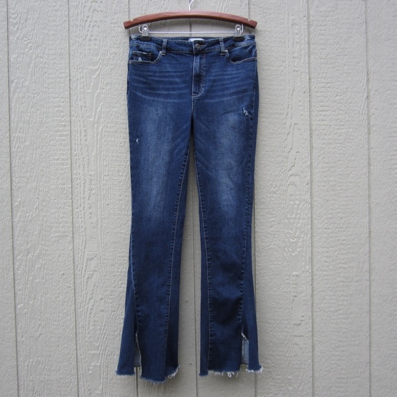 PAIGE Jeans Womens 32 High Rise Lou Lou Flare Twisted Seam Raw HemDistressed Y2K - Picture 2 of 15